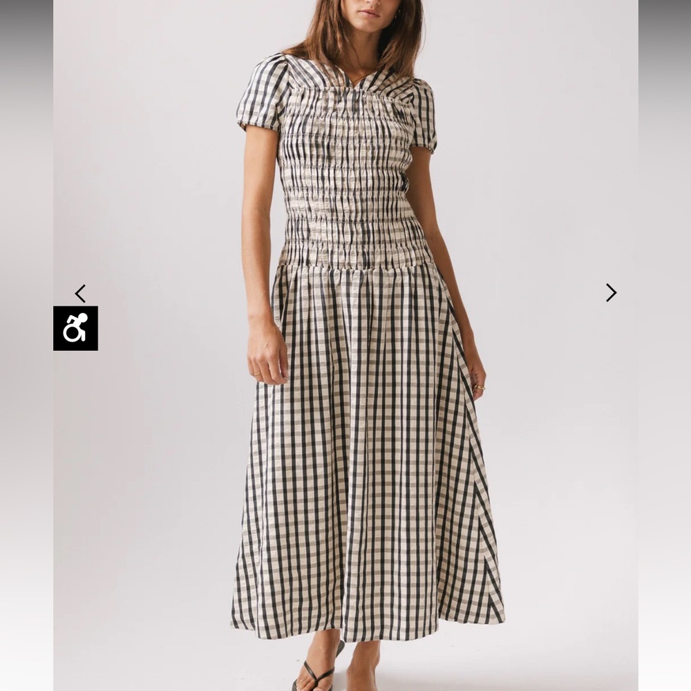 Bohme Erin Smocked Maxi Dress in Navy - Picture 3 of 5